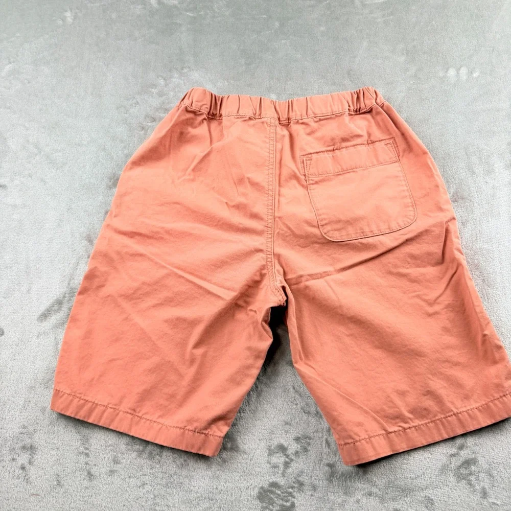 Uniqlo Kids Chino Shorts Salmon Pink Orange Elastic Waist Cotton Size 150 12-02